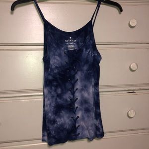 BARELY WORN! American Eagle blue tie dye tank